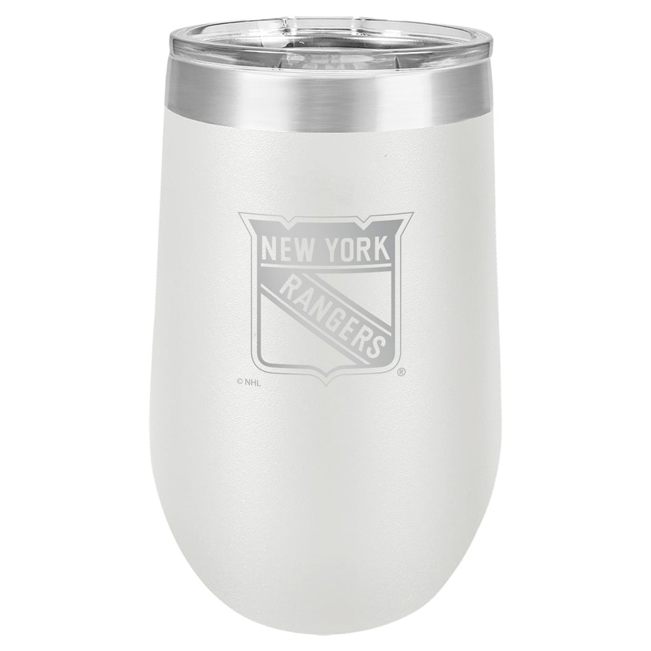 New York Rangers Wine Glass - 16oz White Polar Stemless