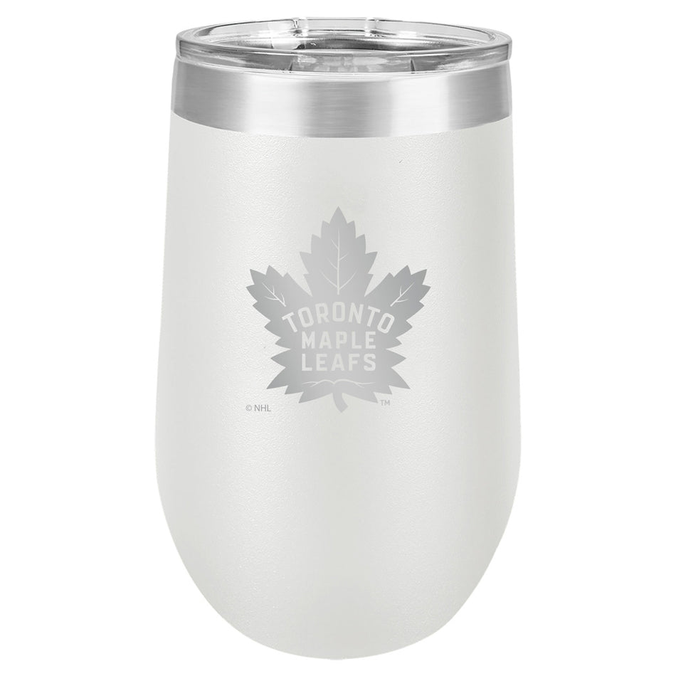 Toronto Maple Leafs Wine Glass - 16oz White Polar Stemless