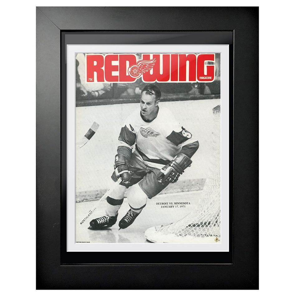 Detroit Red Wings Program Cover - Gordie Howe Black & White
