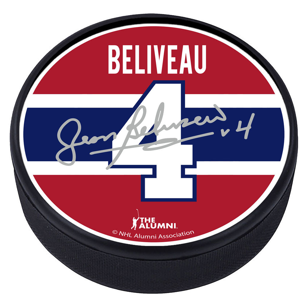 Montreal Canadiens™ J. Beliveau Souvenir Player Puck with Replica Signature - Sports Decor
