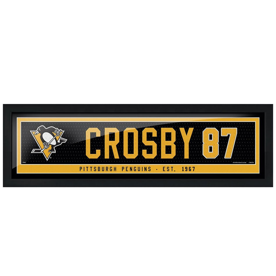 Pittsburgh Penguins™ 6" x 22" S. Crosby Framed Player Sign - Sports Decor