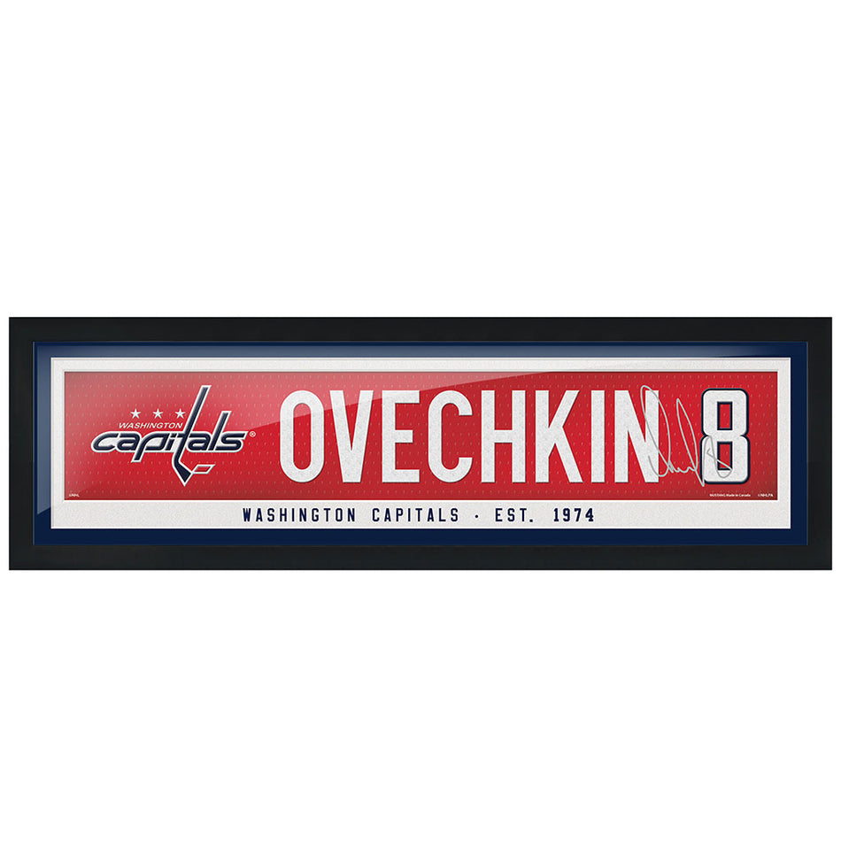 Washington Capitals™ 6" x 22" A. Ovechkin Framed Player Sign - Sports Decor