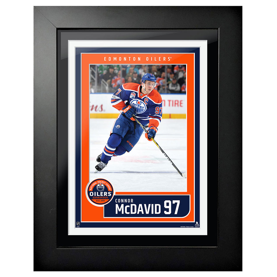 Edmonton Oilers Wall Art | Connor McDavid Home Jersey Block Frame 12" x 16"