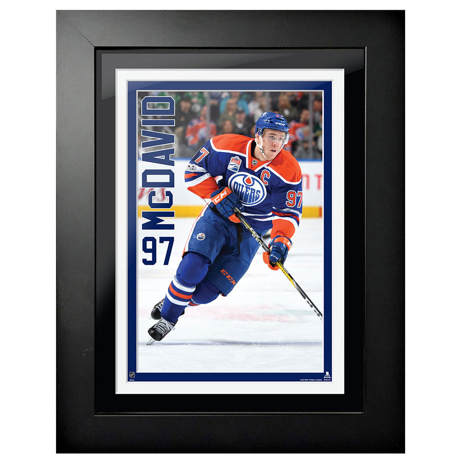 Edmonton Oilers Wall Art | Connor McDavid Home Jersey Frame 12" x 16"