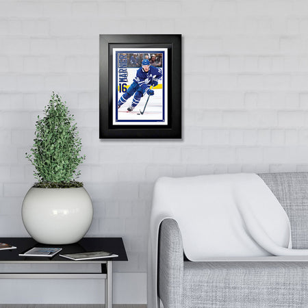Toronto Maple Leafs Art-Mitch Marner Picture Frame Vertical Design 12" x 16" in living room