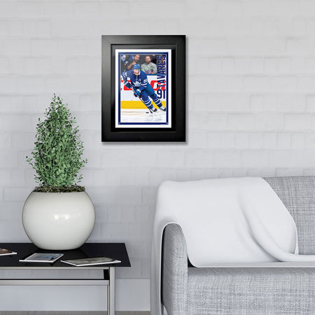 Toronto Maple Leafs Art-John Tavares Picture Frame Vertical Design 12" x 16" in living room
