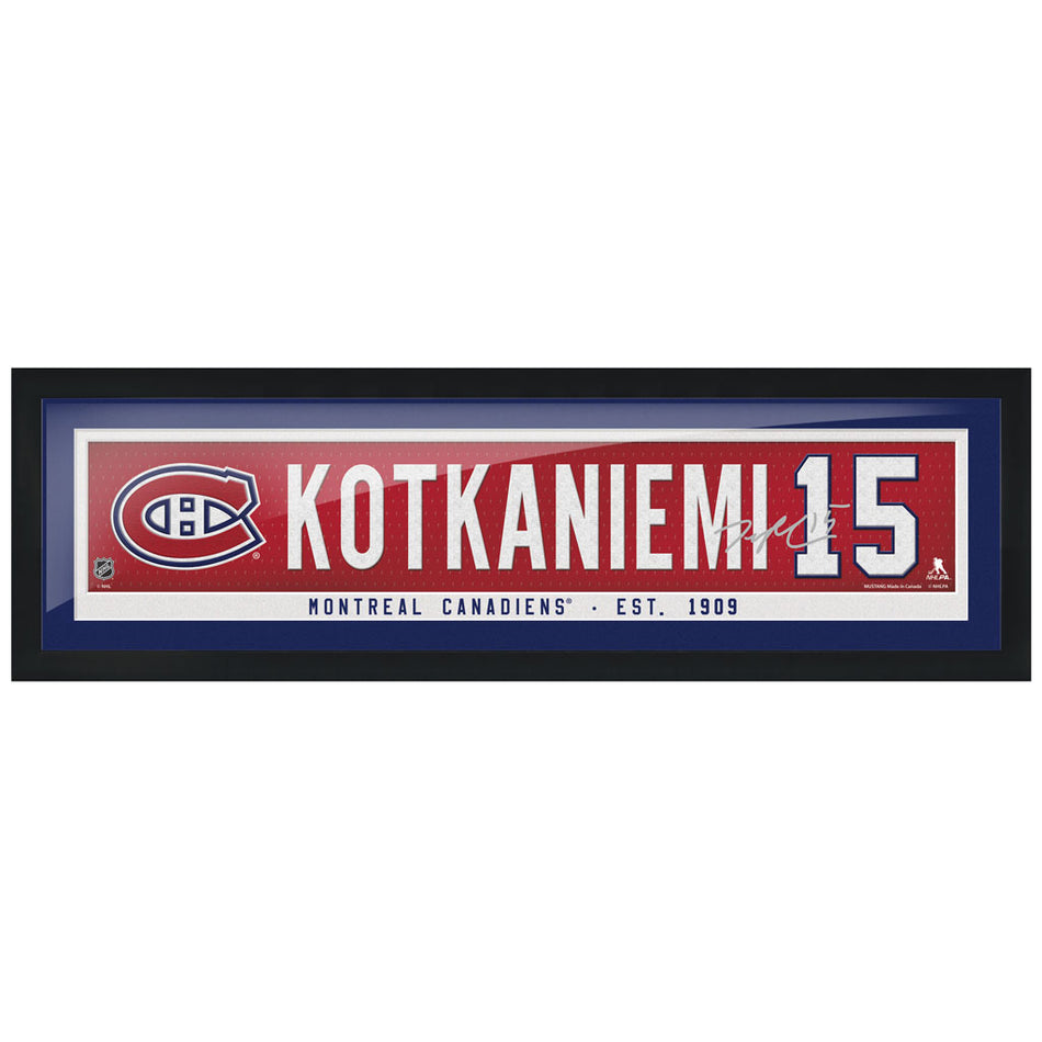 Montreal Canadiens Kotkaniemi Framed Player Name Bar with Replica Autograph