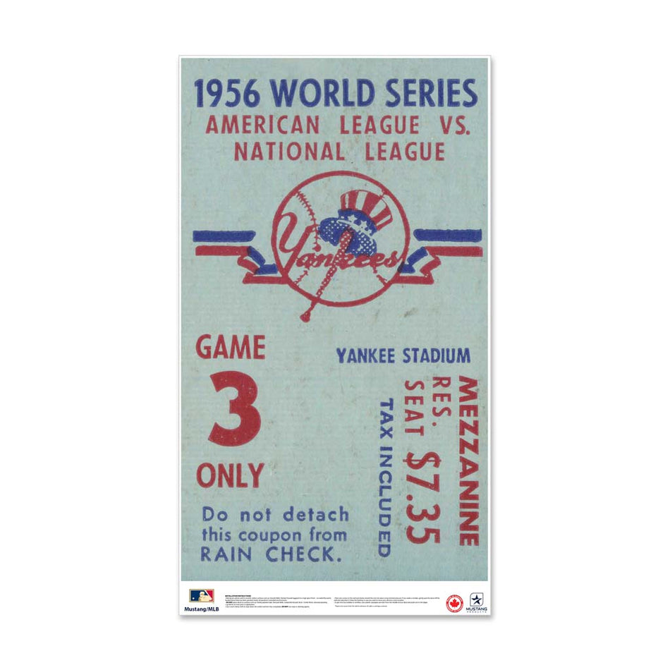 24" Repositionable W Series Ticket New York Yankees Centre 1956G3C