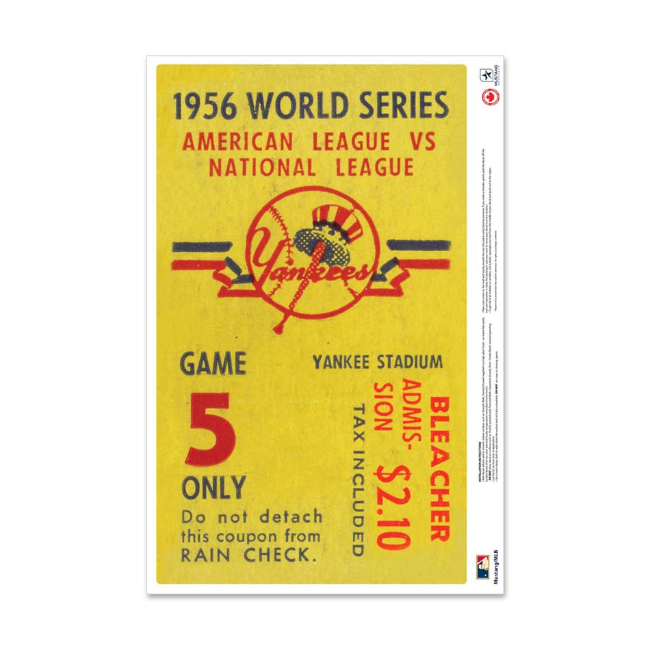 24" Repositionable W Series Ticket New York Yankees Centre 1956G5C