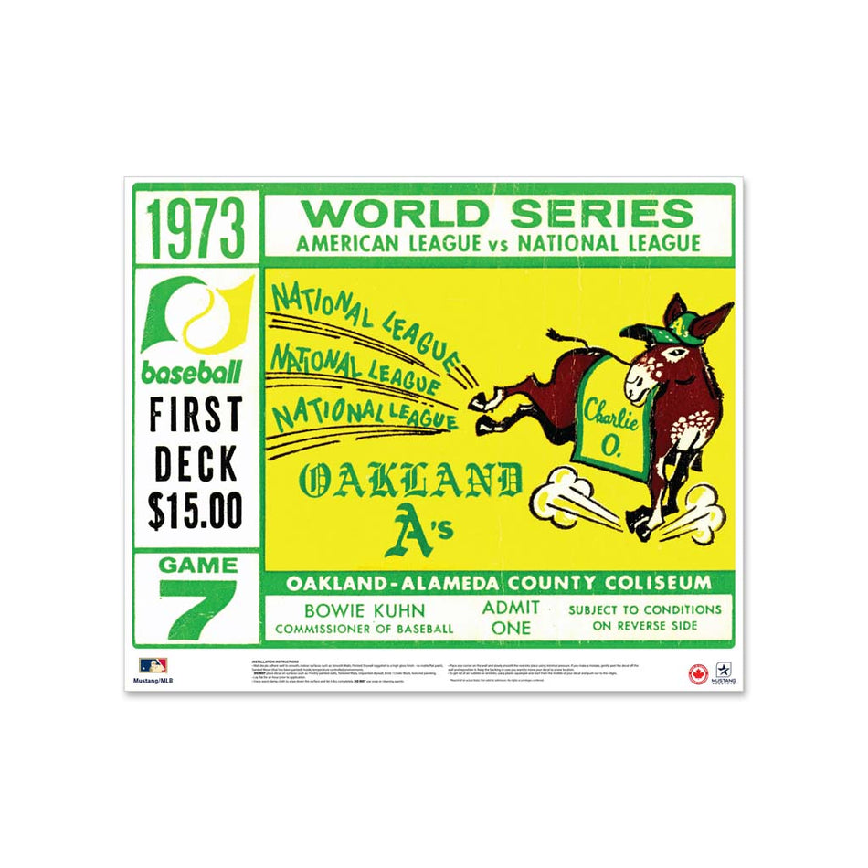 24" Repositionable W Series Ticket Oakland Athletics Centre 1973G7C