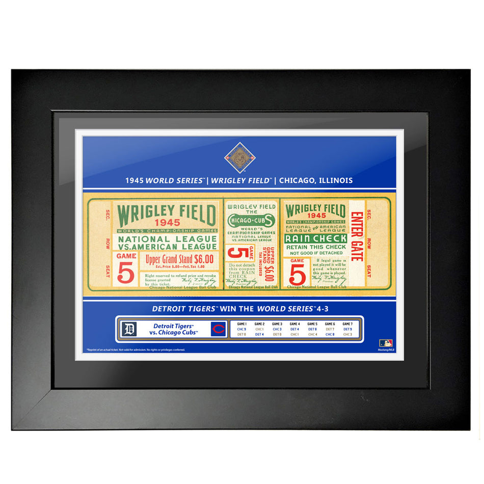 Chicago Cubs 12x16 1945 Game 5 World Series Framed Ticket