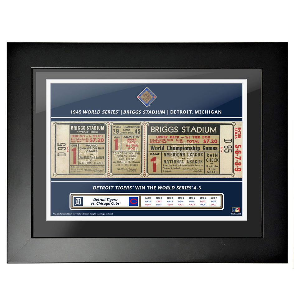 Detroit Tigers 12x16 1945 Game 1 World Series Framed Ticket