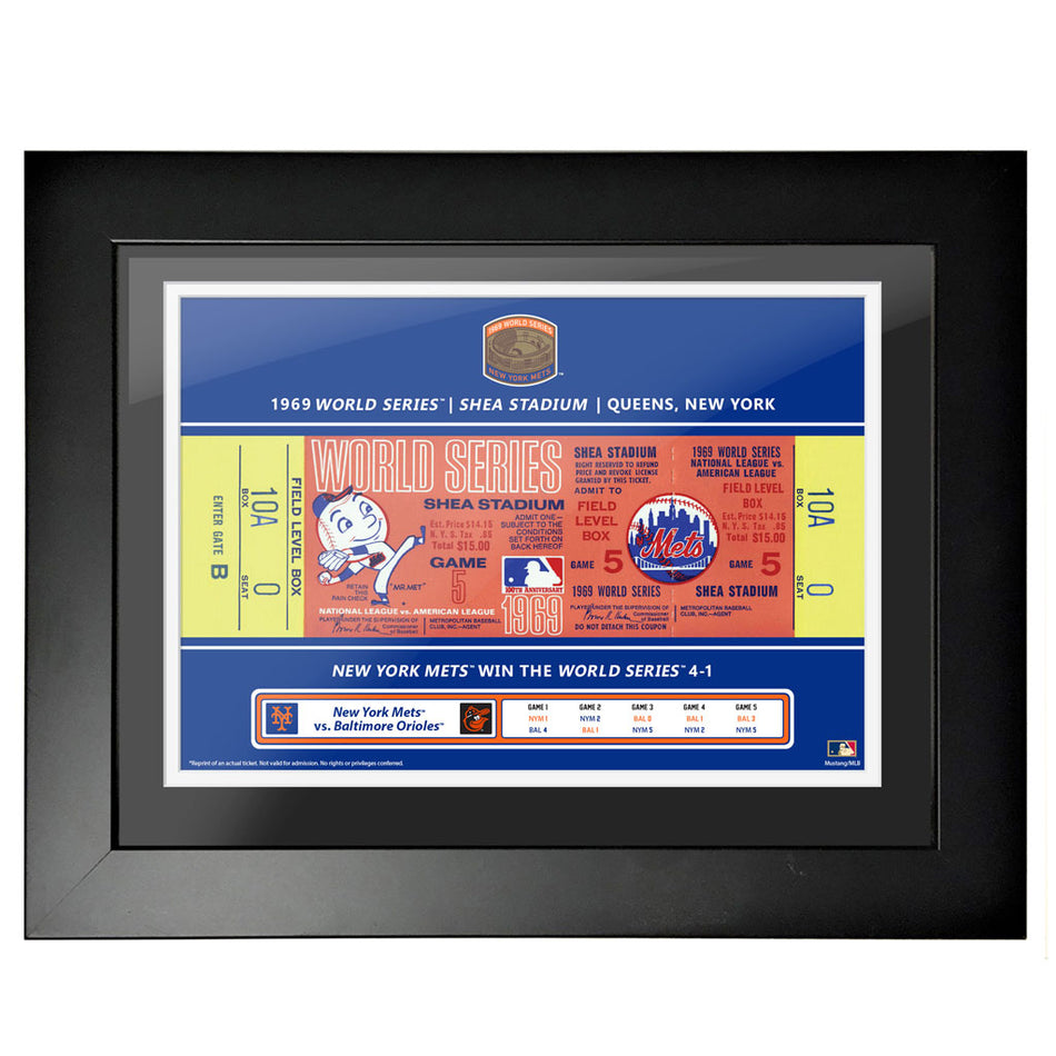 New York Mets 12x16 1969 Game 5 World Series Framed Ticket