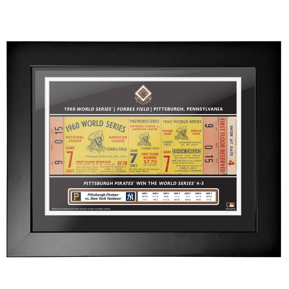 Pittsburgh Pirates 12x16 1960 Game 7 World Series Framed Ticket