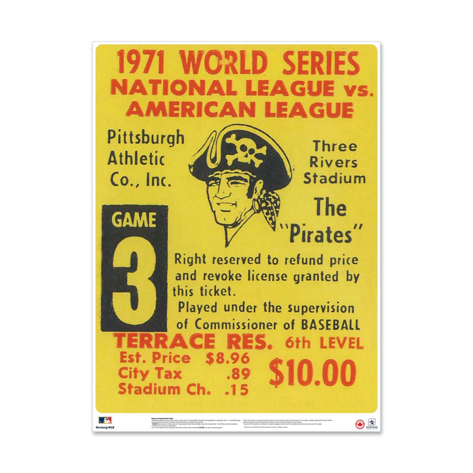 24" Repositionable W Series Ticket Pittsburgh Pirates Right 1971G3R