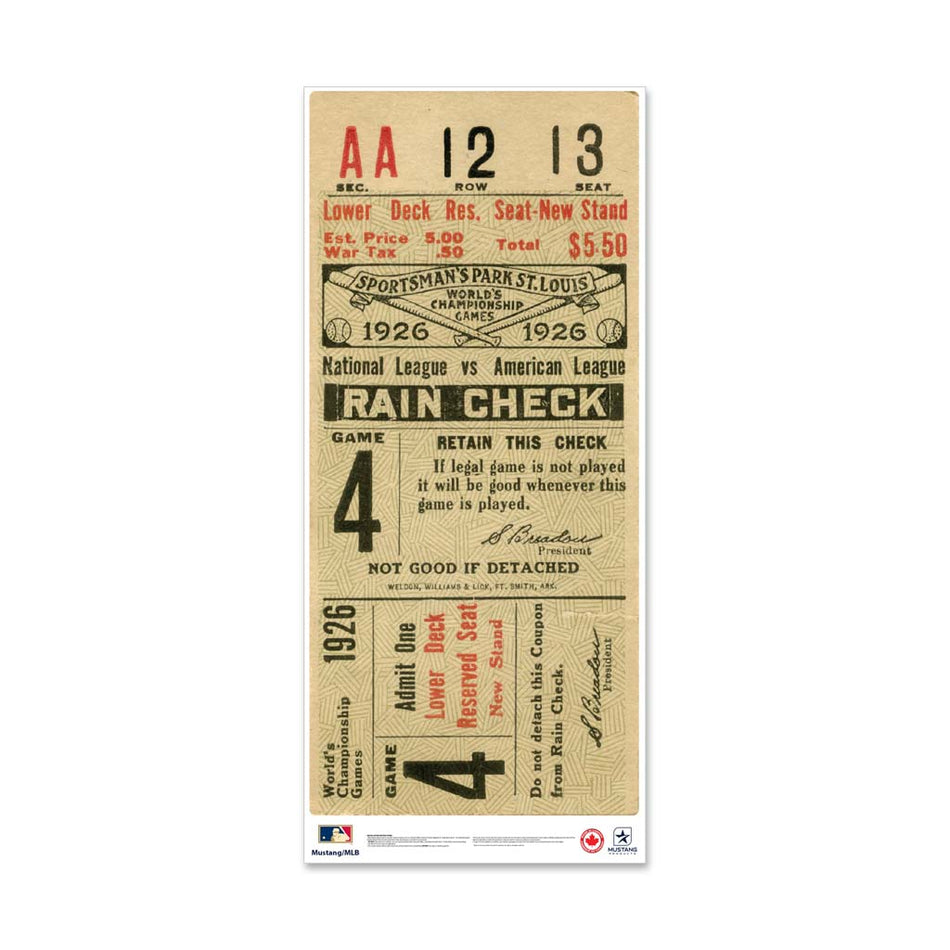 24" Repositionable W Series Ticket St. Louis Cardinals 1926G4