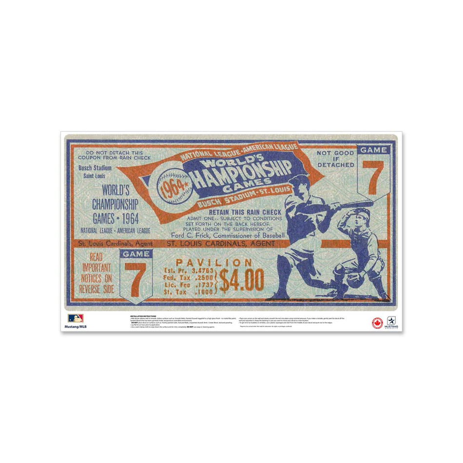 24" Repositionable W Series Ticket St. Louis Cardinals Right 1964G7R