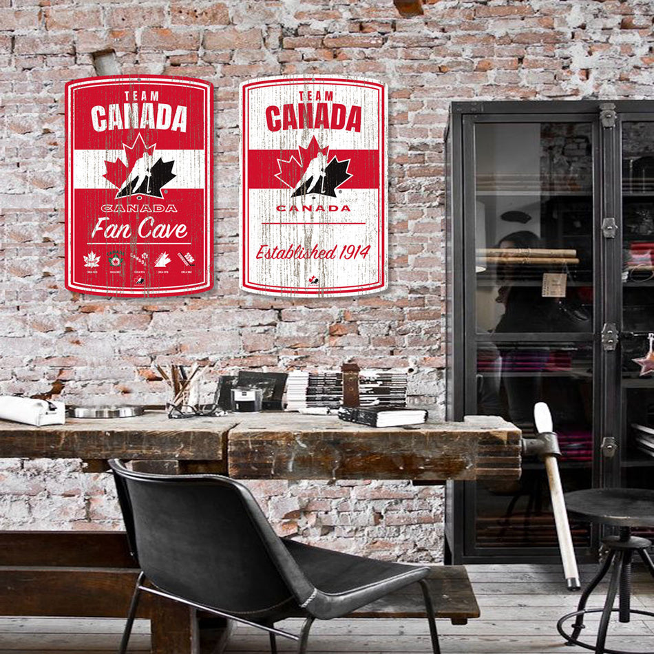 Team Canada 16x23 2 pack Established Faux Wood Wall Signs