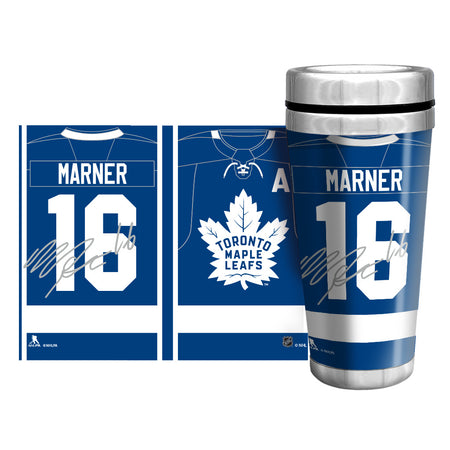 NHLPA Toronto Maple Leafs 16oz. Travel Mug Full Wrap - Marner - Sports Decor