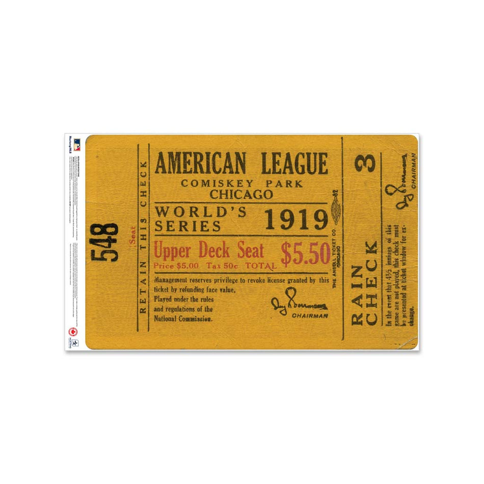 24" Repositionable W Series Ticket Chicago Cubs Left 1919G3L
