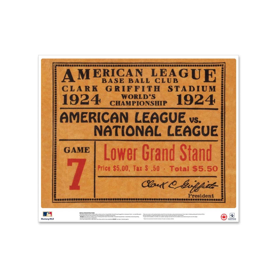 24" Repositionable W Series Ticket Washington Nationals Left 1924G7L